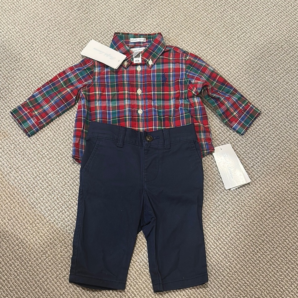 NWT Ralph Lauren 2 Piece Set 0-3 M